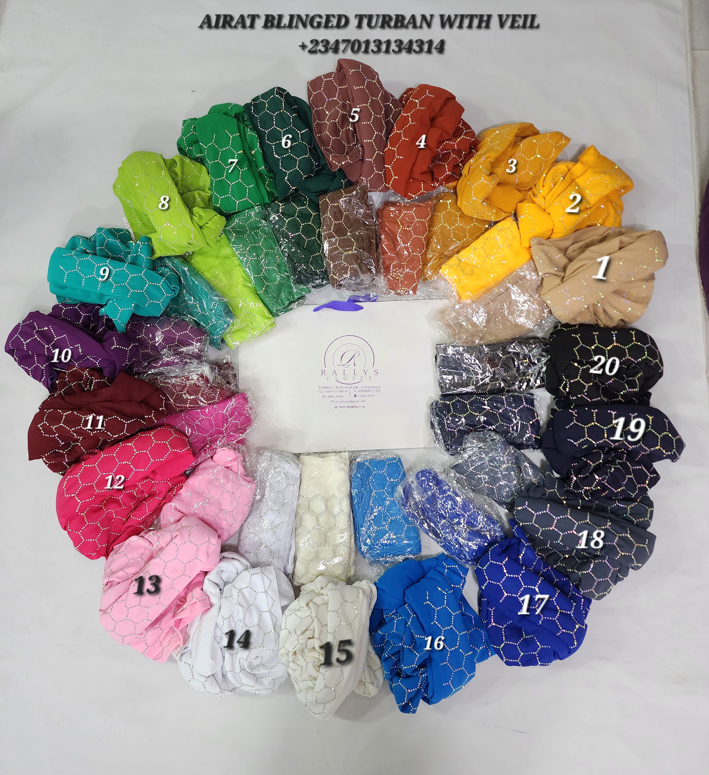 Airat Blinged Turban with veil Image